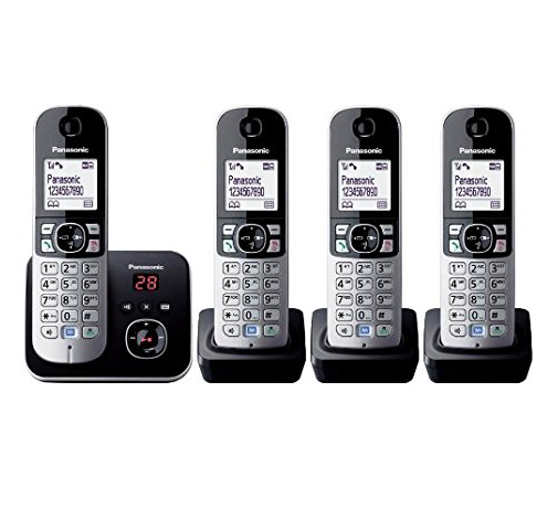 Pack 4 telefonos Panasonic KX_TG6824 negro